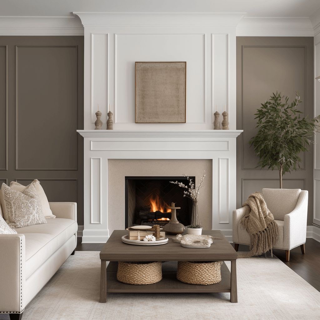 Character sitting room with panelled walls and original joinery